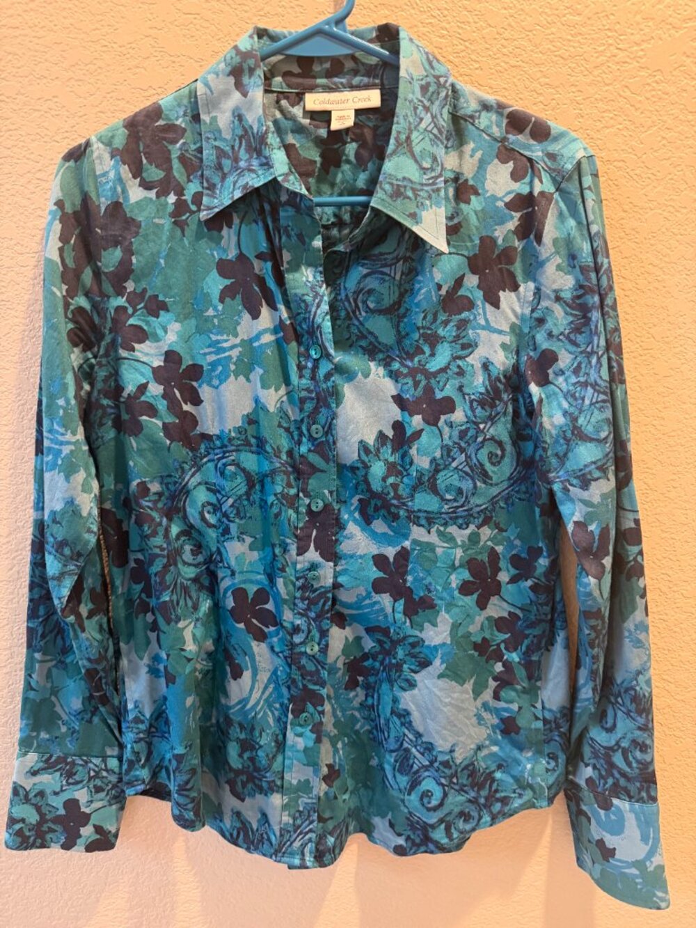 Coldwater Creek Multi-Blue Color Blouse